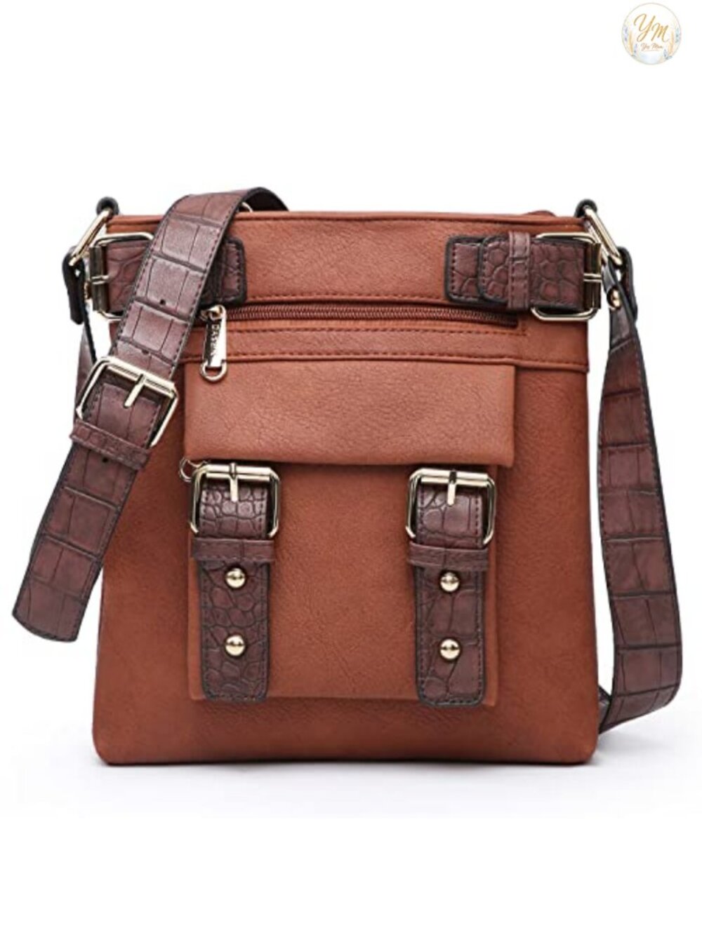 Vegan Leather Crossbody Bag Messenger Shoulder Travel Purse